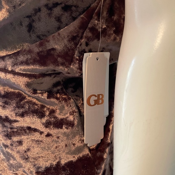 Gianni Bini Velvet Wrap Brown Mini Dress Size L - Picture 5 of 7